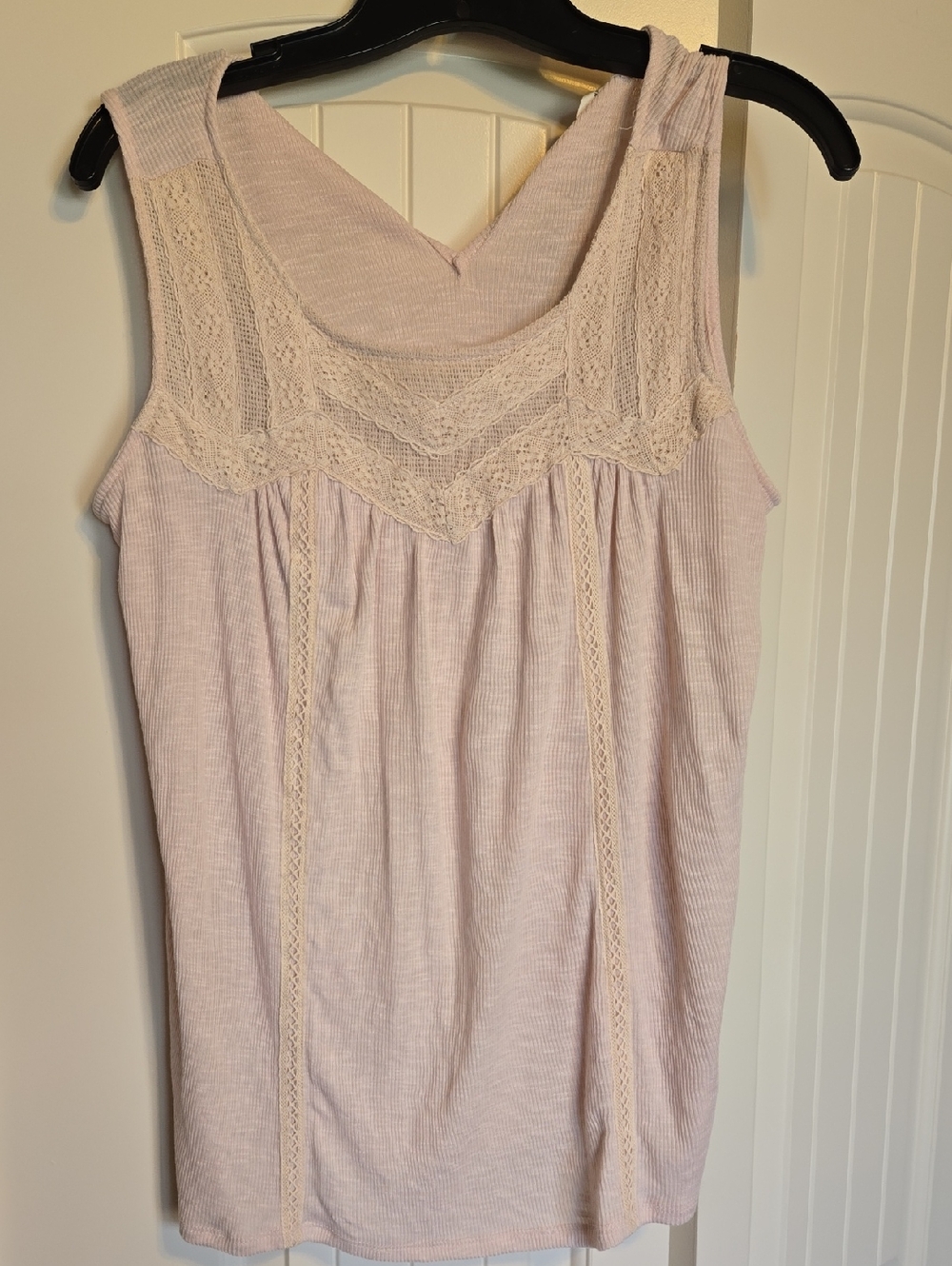 Maurices Lace Trim Pale Pink Tank Top